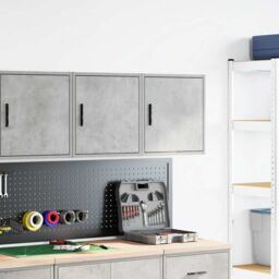 Berkfield Home Garage Wall Cabinets 2 pcs Concrete Grey Engineered Wood - thumbnail 3