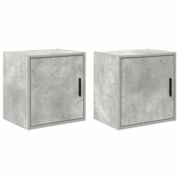 Berkfield Home Garage Wall Cabinets 2 pcs Concrete Grey Engineered Wood - thumbnail 1