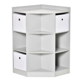 HOMCOM Kids Bookcase, 3 Tier Toy Organiser Storage Unit BookShelf w/ 3 Non-woven Fabric Drawers, Anti-tip Device, for Bedroom, Children's Room - thumbnail 2