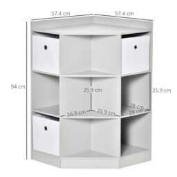 HOMCOM Kids Bookcase, 3 Tier Toy Organiser Storage Unit BookShelf w/ 3 Non-woven Fabric Drawers, Anti-tip Device, for Bedroom, Children's Room - thumbnail 3
