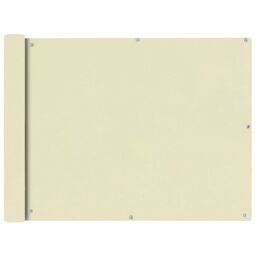 Berkfield Home Balcony Screen Oxford Fabric 90x400 cm Cream in Beige - thumbnail 1