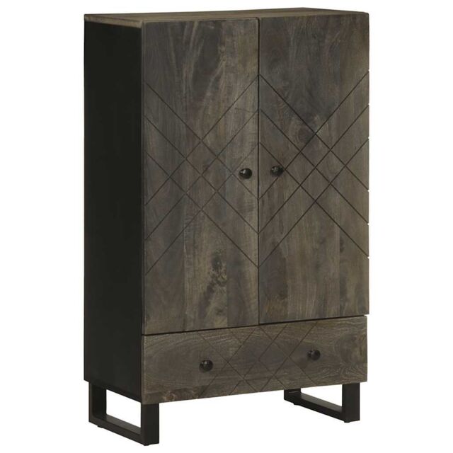 Berkfield Home Highboard Black 60x33x100 cm Solid Wood Mango - Size: 60 x 33 x 100 cm - image 1
