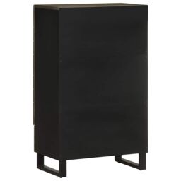 Berkfield Home Highboard Black 60x33x100 cm Solid Wood Mango - Size: 60 x 33 x 100 cm - thumbnail 5
