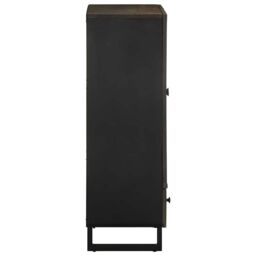 Berkfield Home Highboard Black 60x33x100 cm Solid Wood Mango - Size: 60 x 33 x 100 cm - thumbnail 4