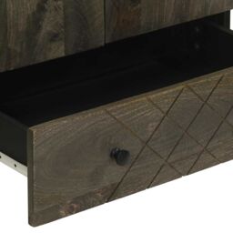 Berkfield Home Highboard Black 60x33x100 cm Solid Wood Mango - Size: 60 x 33 x 100 cm - thumbnail 7