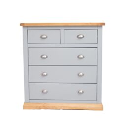Cabinet Bits Bomporto 5 Drawer Chest of Drawers Chrome Cup Handle in Light Grey - thumbnail 1
