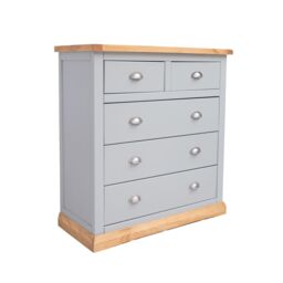 Cabinet Bits Bomporto 5 Drawer Chest of Drawers Chrome Cup Handle in Light Grey - thumbnail 2