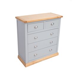 Cabinet Bits Bomporto 5 Drawer Chest of Drawers Chrome Cup Handle in Light Grey - thumbnail 3