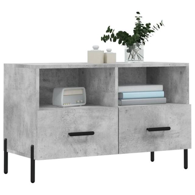 Berkfield Home TV Cabinet Concrete Grey 80x36x50 cm Engineered Wood - Size: 80 x 36 x 50 cm - image 1