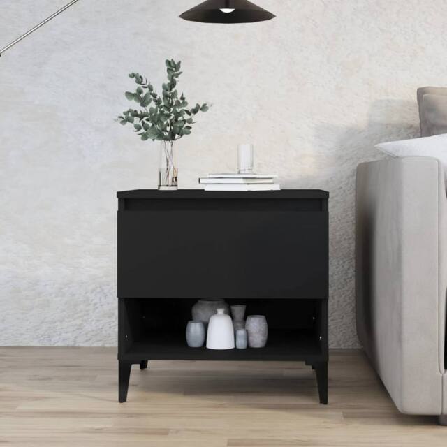 Berkfield Home Side Table Black 50x46x50 cm Engineered Wood - Size: 50 x 46 x 50 cm - image 1