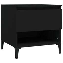 Berkfield Home Side Table Black 50x46x50 cm Engineered Wood - Size: 50 x 46 x 50 cm - thumbnail 2