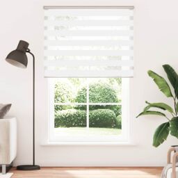Berkfield Home Zebra Blind White 145x200 cm Fabric Width 140.9 cm Polyester - thumbnail 2