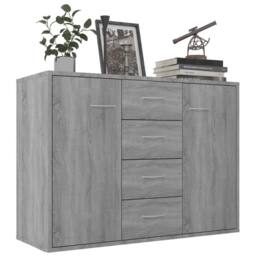 Berkfield Home Sideboard Grey Sonoma 88x30x65 cm Engineered Wood - Size: 88 x 30 x 65 cm - thumbnail 3