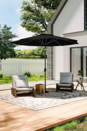 Living and Home 3m Large Rotating Garden Parasol for Outdoor Sunshade and Rain（Base is not included） in Black - thumbnail 1
