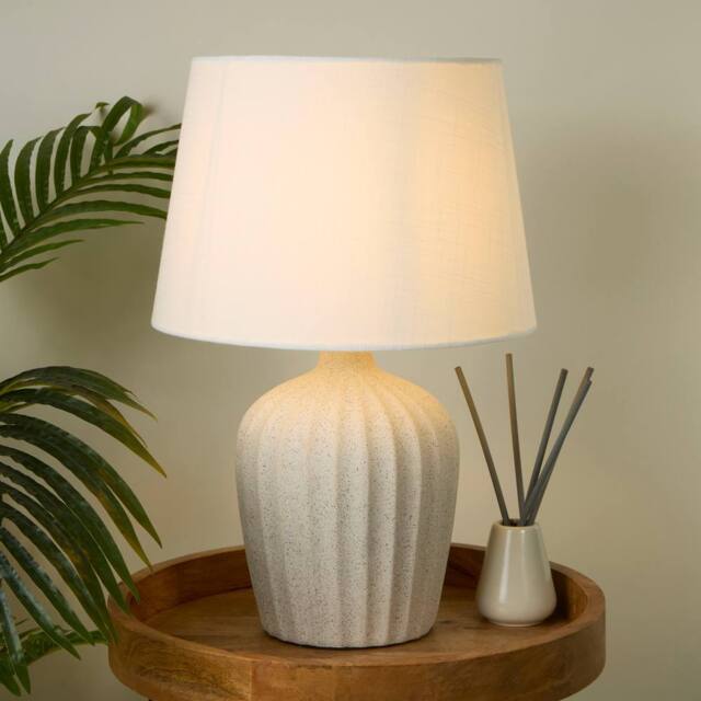 Lighting Collection Large Ceramic Table Lamp in Cream - image 1