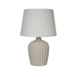 Lighting Collection Large Ceramic Table Lamp in Cream - thumbnail 3