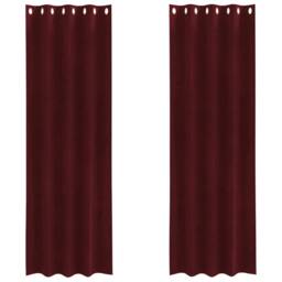 Berkfield Home Blackout Curtains with Eyelets 2 pcs Wine Red Velvet