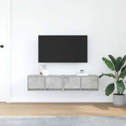 Berkfield Home TV Cabinets 2 pcs Concrete Grey 60x31x25.5 cm Engineered Wood - thumbnail 1