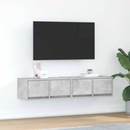 Berkfield Home TV Cabinets 2 pcs Concrete Grey 60x31x25.5 cm Engineered Wood - thumbnail 2