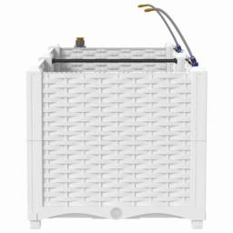 Berkfield Home Garden Planters with Water Irrigation System 2 pcs White - thumbnail 7