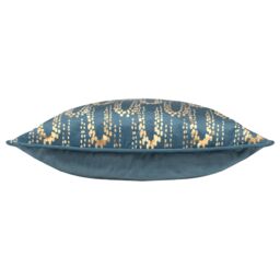 Furn Wisteria Printed Velvet Cushion in Blue - Size: 50 cm x 50 cm - thumbnail 3