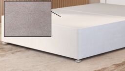 Somnior Chambery Divan Bed Frame with Floor Standing Headboard Plush Velvet in White - Size: Single - thumbnail 4