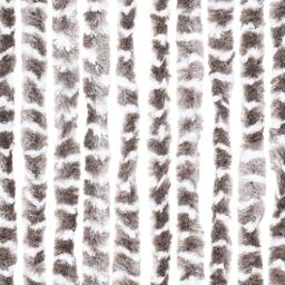 Berkfield Home Fly Curtain Taupe & White 100x200 cm Chenille - thumbnail 5