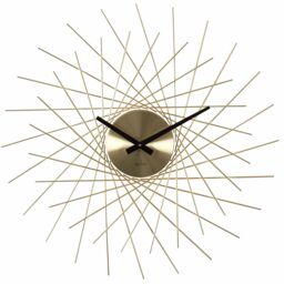 Acctim Lohne Large Wall Clock Quartz Spoke Geometric Spun Metal 50cm in Gold