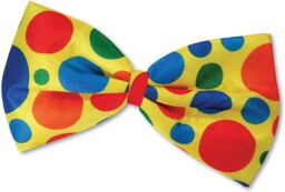 Shatchi Clown Jumbo Bow Tie, Unisex-Adult, One Size Fancy Dress Accessories Circus, Yellow Polka Dots - thumbnail 3