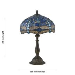 First Choice Lighting Set of 2 Beaumont - Tiffany Dragonfly Coloured Glass 47cm Table Lamps in Bronze - thumbnail 8