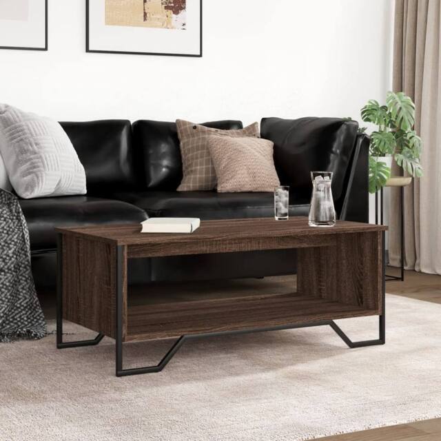 Berkfield Home Durable Coffee Table Brown Oak 100x51x40 cm Engineered Wood - Size: 100 x 51 x 40 cm - image 1