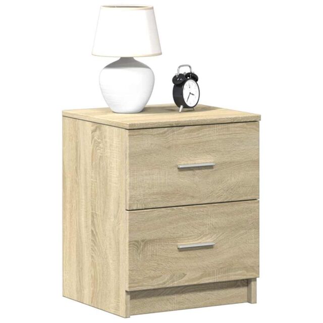 Berkfield Home Bedside Cabinets 2 pcs with 2 Drawers Sonoma Oak 40x36x50 cm in Grey - Size: 40 x 36 x 50 cm - image 1