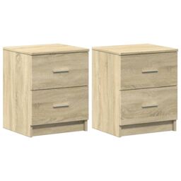 Berkfield Home Bedside Cabinets 2 pcs with 2 Drawers Sonoma Oak 40x36x50 cm in Grey - Size: 40 x 36 x 50 cm - thumbnail 2