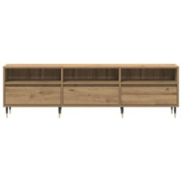 Berkfield Home TV Cabinet Artisan Oak 150x30x44.5 cm Engineered Wood in Brown - thumbnail 5