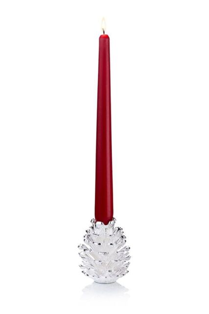Silver Editions Silverplated Pine Cone Candlestick in Silver - image 1