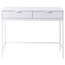 Wyld and Coco 2-Drawer Console Table White MDF Fluted Fronts - thumbnail 5