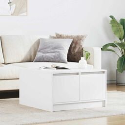 Berkfield Home Coffee Table with Drawers White 70.5x70x40 cm - thumbnail 1