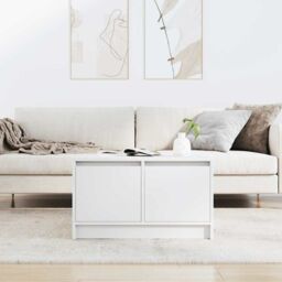 Berkfield Home Coffee Table with Drawers White 70.5x70x40 cm - thumbnail 3