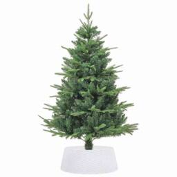 Berkfield Home Christmas Tree Skirt White √ò65x23 cm Plastic - Size: 65x23 cm - thumbnail 4