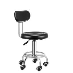 Nordara PU Leather Drafting Chair with Backrest Swivel Stool for Office in Black - Size: 100 cm x 15 cm