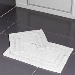Showerdrape 'Pinnacle' 2 Piece Cotton Bath Mat Set in White - thumbnail 2
