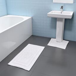 Showerdrape 'Pinnacle' 2 Piece Cotton Bath Mat Set in White