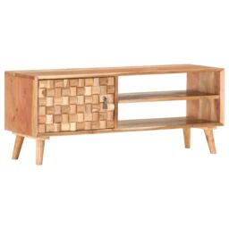 Berkfield Home TV Cabinet 100x35x40 cm Solid Acacia Wood in Brown - Size: 100 x 35 x 40 cm - thumbnail 1