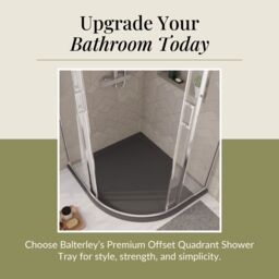 Balterley Premium Shower Tray - Right Hand Offset Quadrant - 1000mm x 900mm - Slate Grey - thumbnail 7