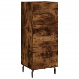 Berkfield Home Highboard Smoked Oak 34.5x34x180 cm Engineered Wood in Brown - thumbnail 5