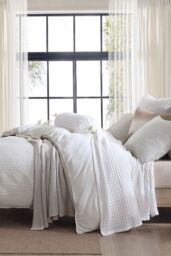 DKNY ' Pure Ribbed Jersey' Duvet Cover Set in Light Grey - Size: King - thumbnail 1