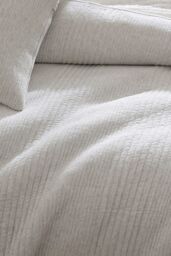 DKNY ' Pure Ribbed Jersey' Duvet Cover Set in Light Grey - Size: King - thumbnail 4