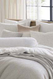 DKNY ' Pure Ribbed Jersey' Duvet Cover Set in Light Grey - Size: King - thumbnail 2