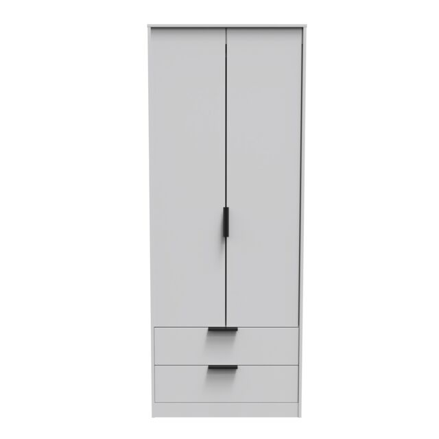 Ready Assembled 2 U Fuji 2 Door 2 Drawer Wardrobe (Ready Assembled) in Mid Grey - image 1