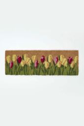 Homescapes Coir Doormat with Tulips, 25 x 75 cm - Size: 25 cm x 75 cm - thumbnail 1